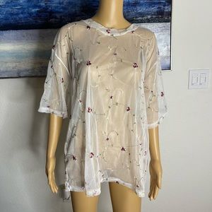 Mesh tunic top